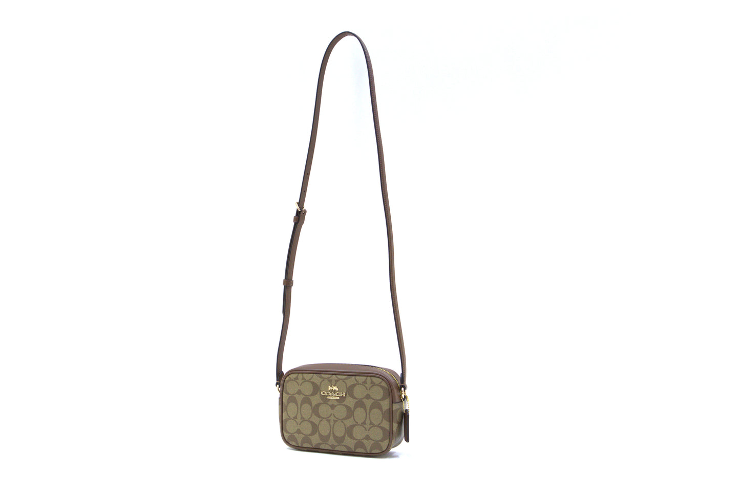 Coach Mini Jamie Camera Bag In Signature Canvas - Khaki/Saddle 2