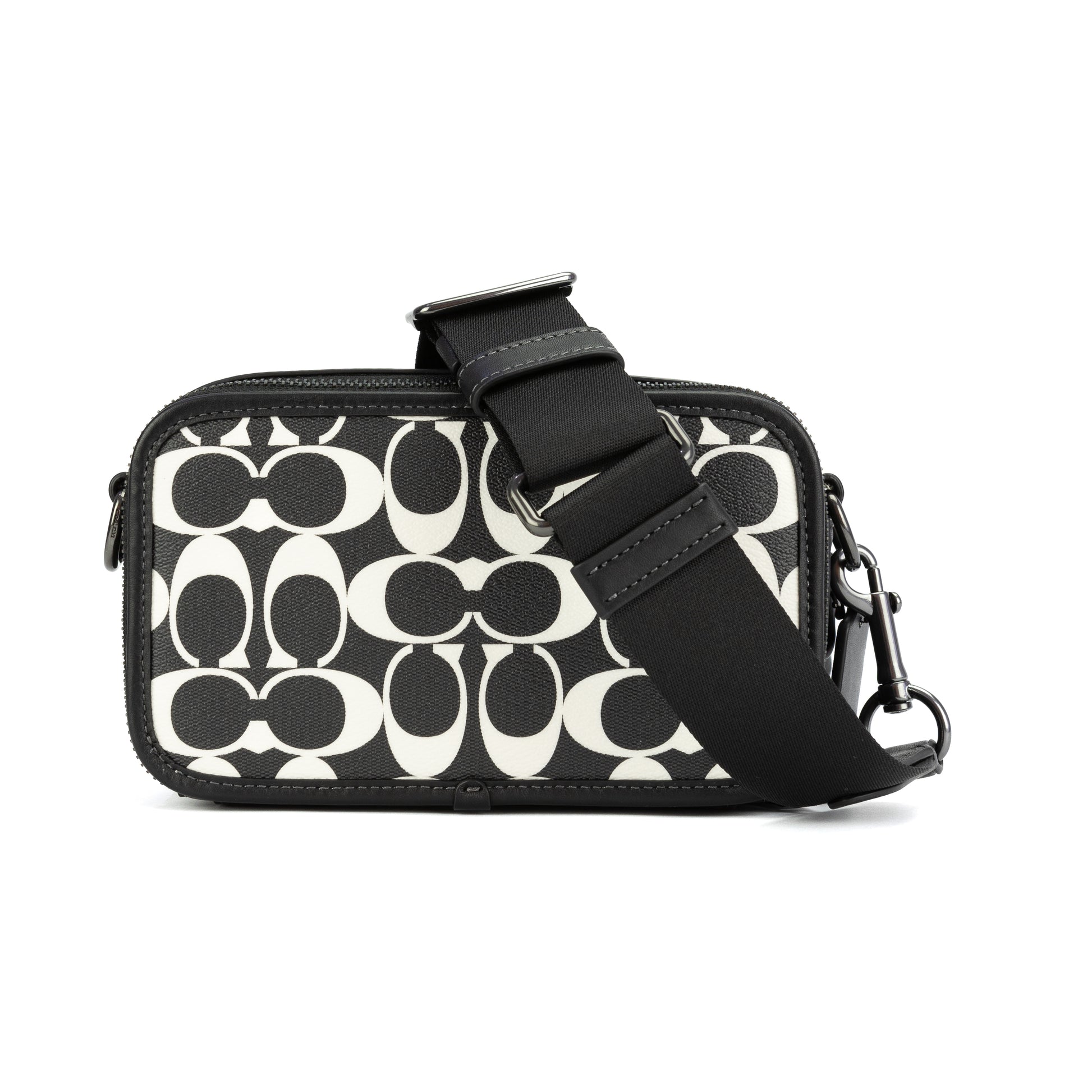 Coach Wyatt Crossbody In Signature Canvas - Gunmetal/Black/Chalk - 196395194971