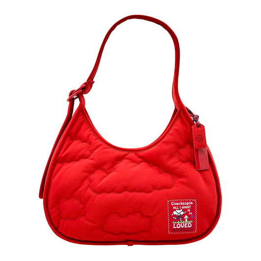 Coach Coachtopia Loop Ergo Bag With Cloud Quilting- Rosebud Red