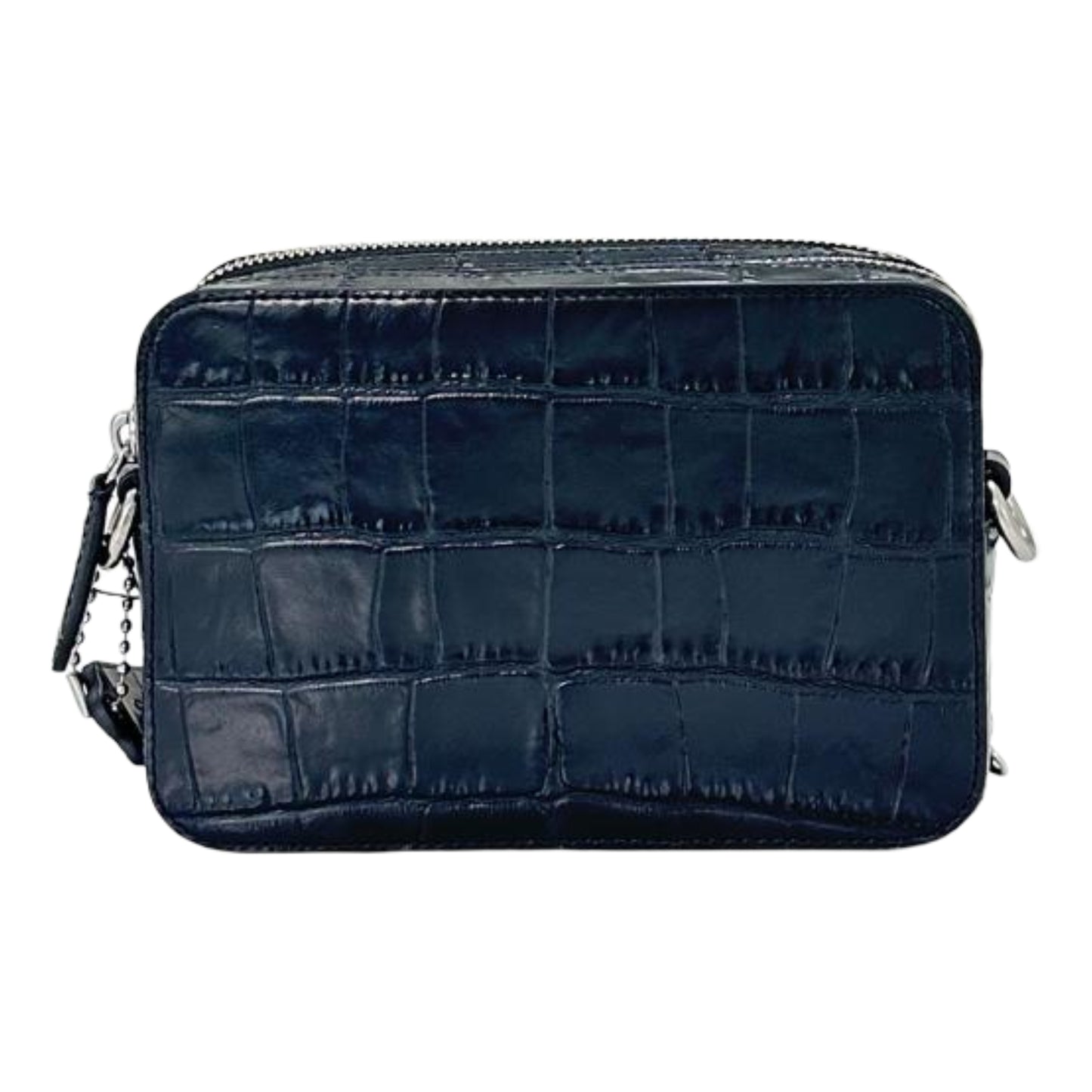 Coach Crocodile Embossed Charter Crossbody 19 Bag  - Black