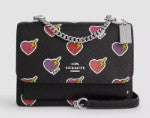 Coach Klare Crossbody Bag With Heart Bolt Print- Black/ Multi