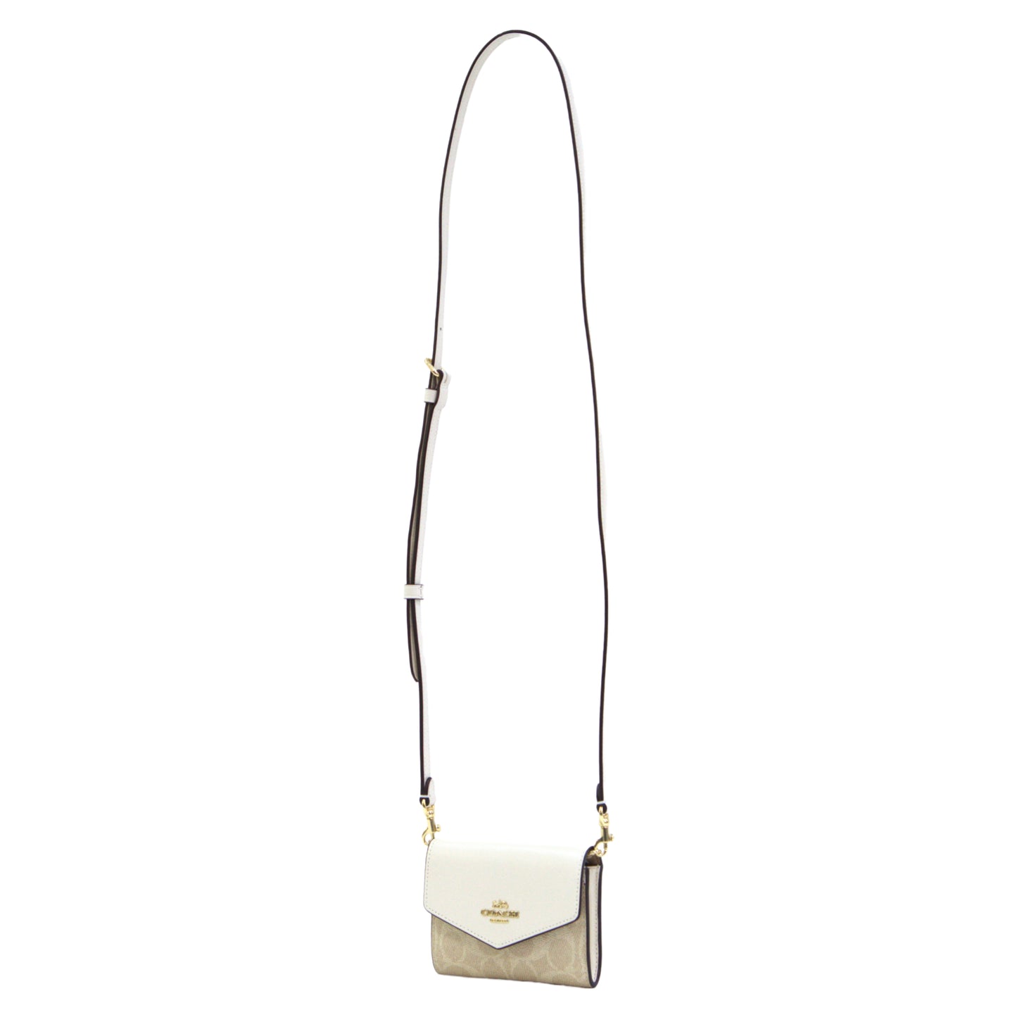Coach Mini Envelope Wallet With Strap In Signature Canvas - Sand Chalk