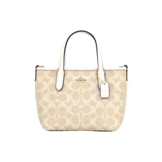 Coach City Mini Tote Bag In Signature Canvas - Sand Chalk