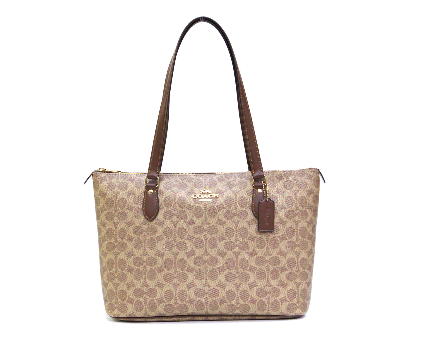 Coach Gallery Tote Bag In Signature Canvas - Tan/Black