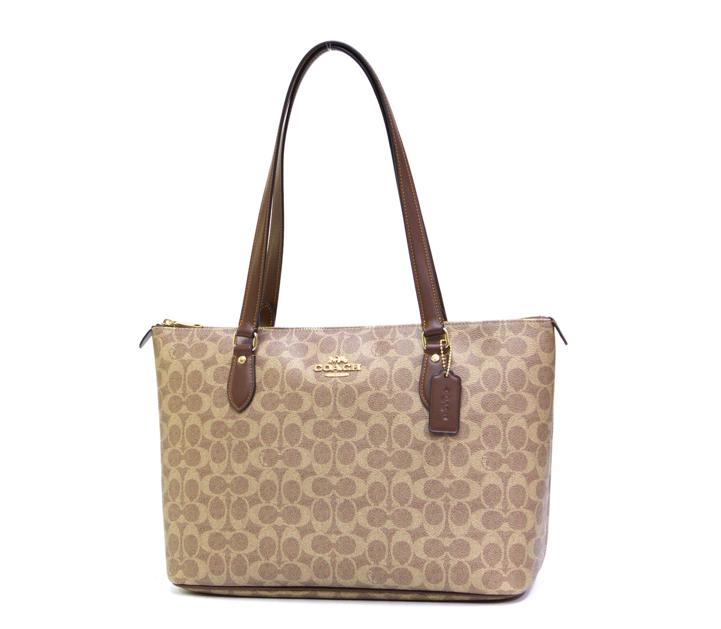 Coach Gallery Tote Bag In Signature Canvas - Tan/Black