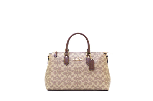 Coach Georgia Satchel Bag In Signature Canvas - Tan/Brown