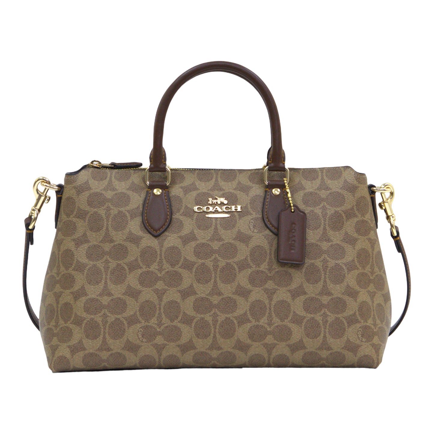 Coach Georgia Satchel Bag In Signature Canvas - Tan/Brown