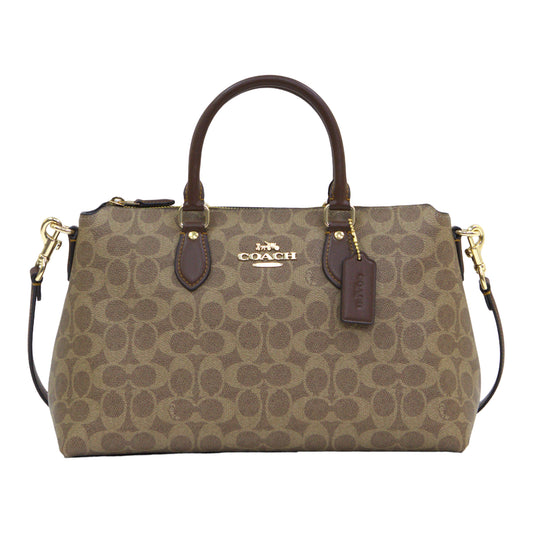 Coach Georgia Satchel Bag In Signature Canvas - Tan/Brown