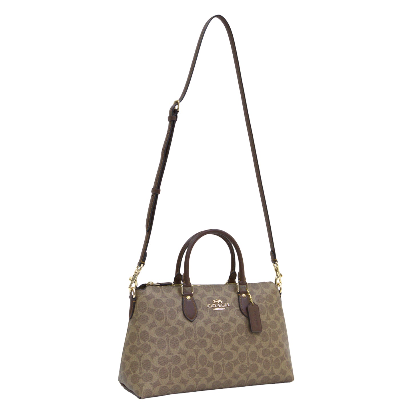 Coach Georgia Satchel Bag In Signature Canvas - Tan/Brown