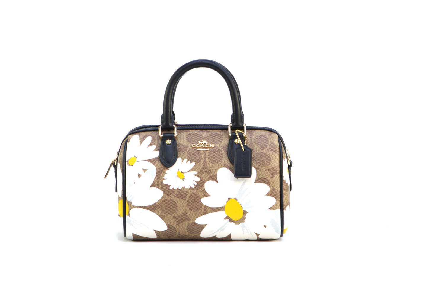 Coach Mini Rowan Crossbody Bag Signature Canvas Floral Print - Tan Multi
