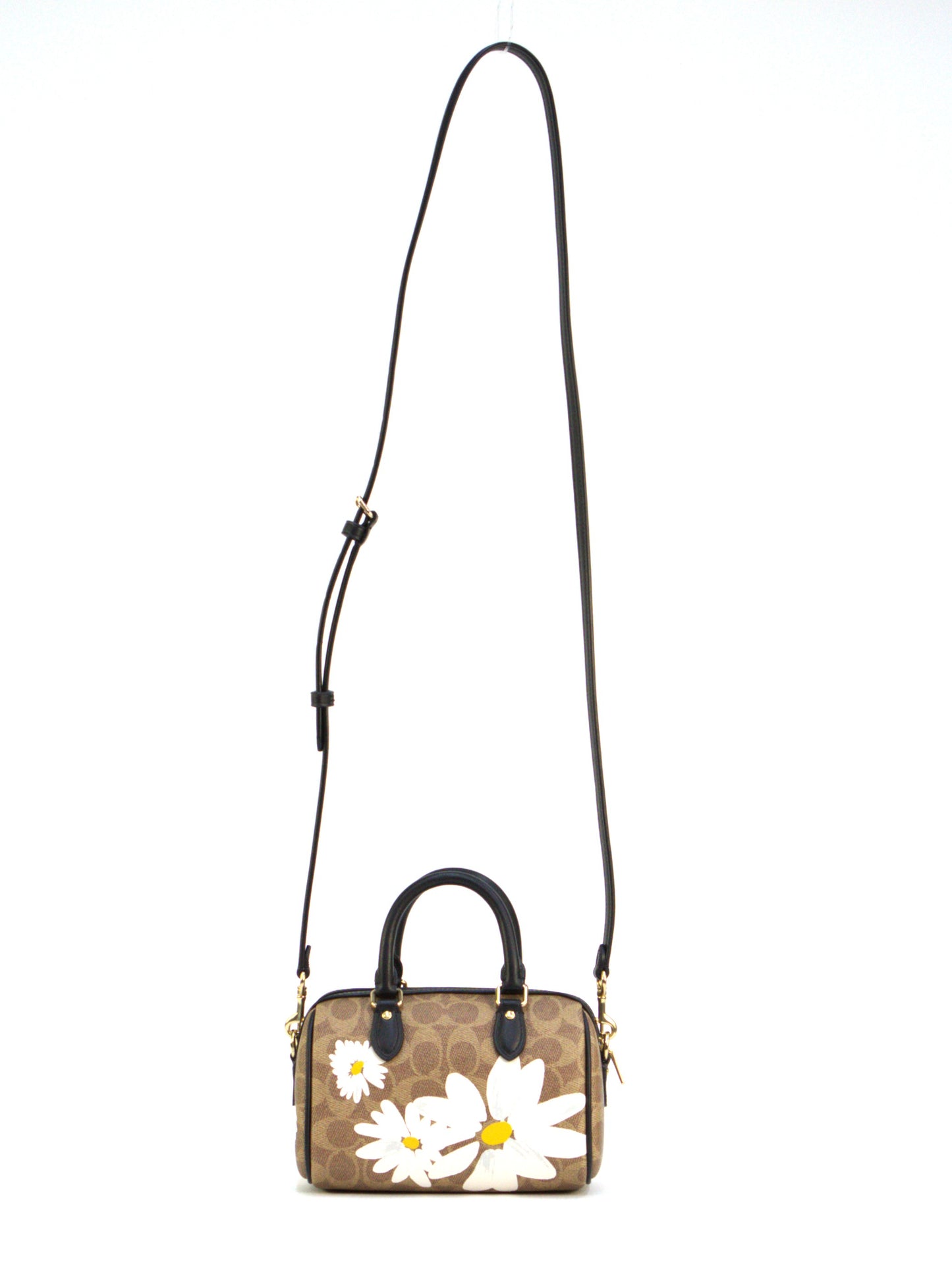 Coach Mini Rowan Crossbody Bag Signature Canvas Floral Print - Tan Multi