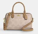 Coach Rowan Satchel Bag In Blocked Signature Canvas - Sand/Tan