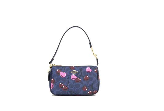 Coach Nolita 19 In Signature Canvas With Cherry Print - Denim Multi