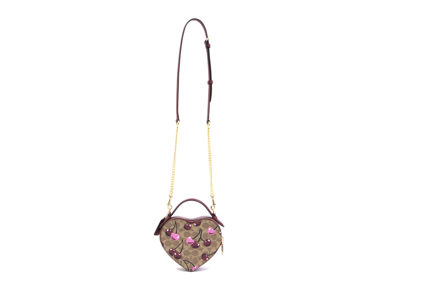 Coach Heart Crossbody Signature Cherry - Tan Multi
