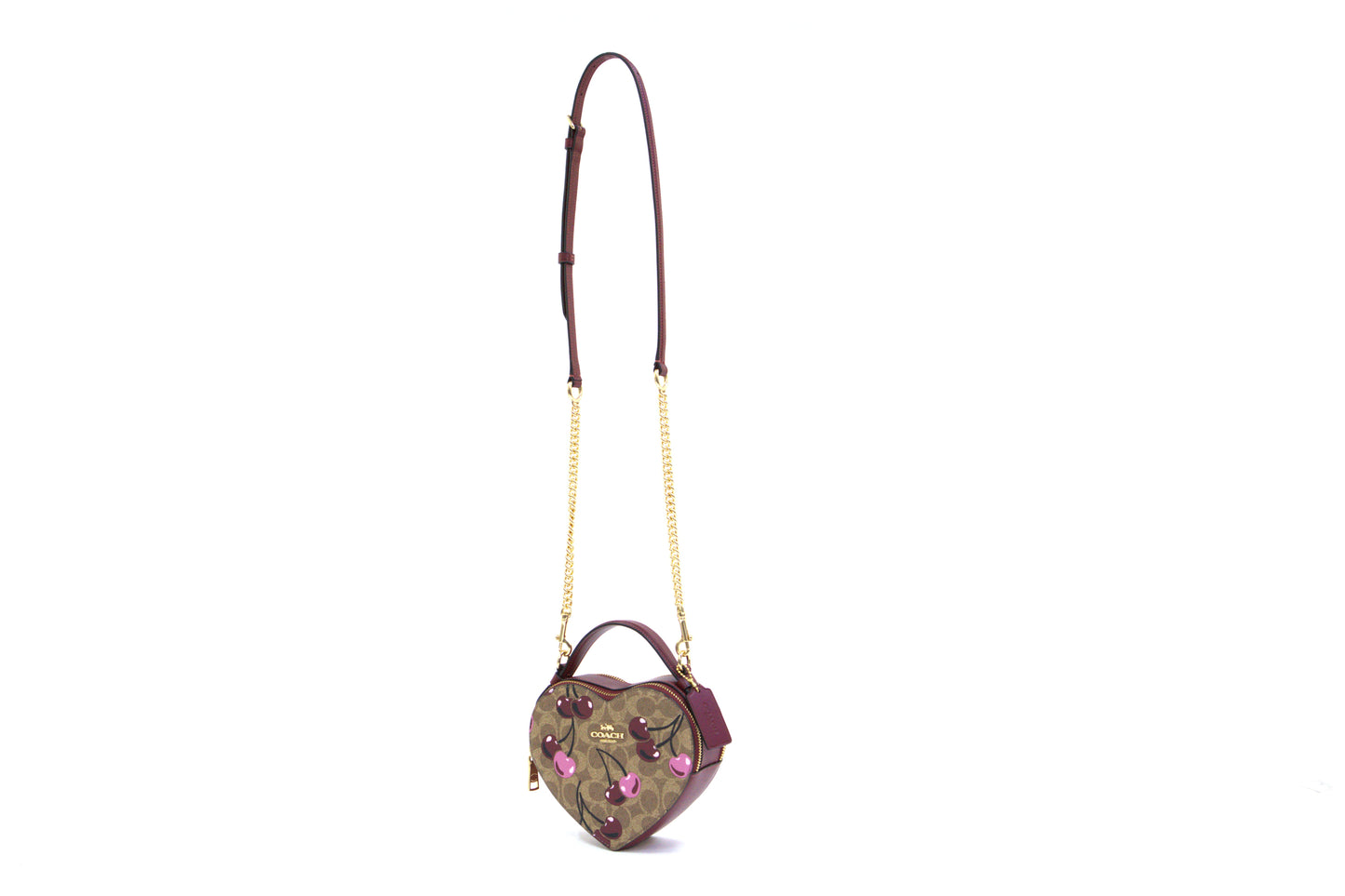 Coach Heart Crossbody Signature Cherry - Tan Multi
