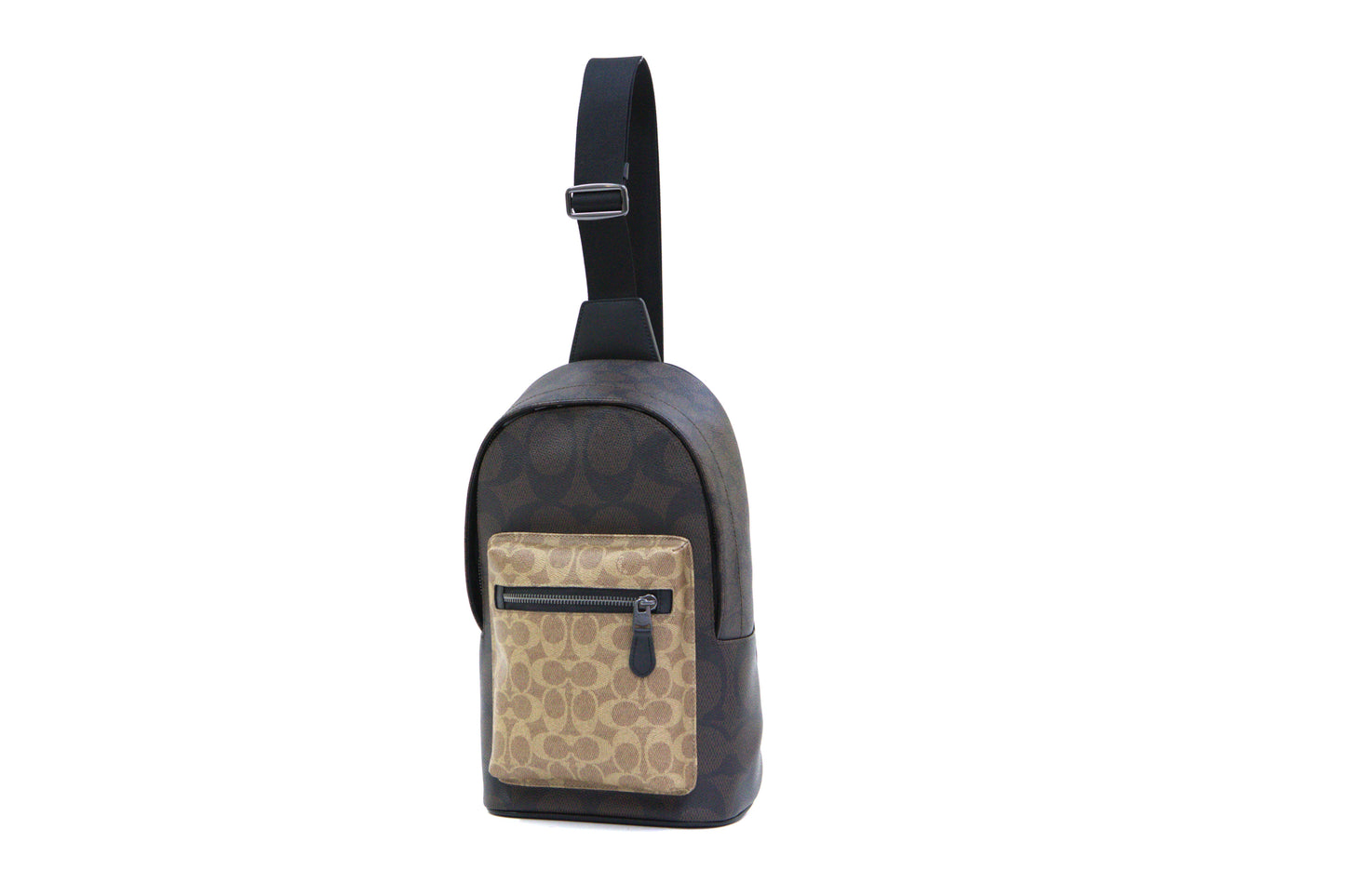Coach West Pack In Blocked Signature Canvas - Walnut/Tan
