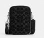 Coach Stanton Crossbody Bag In Signature Denim- Silver/ Black