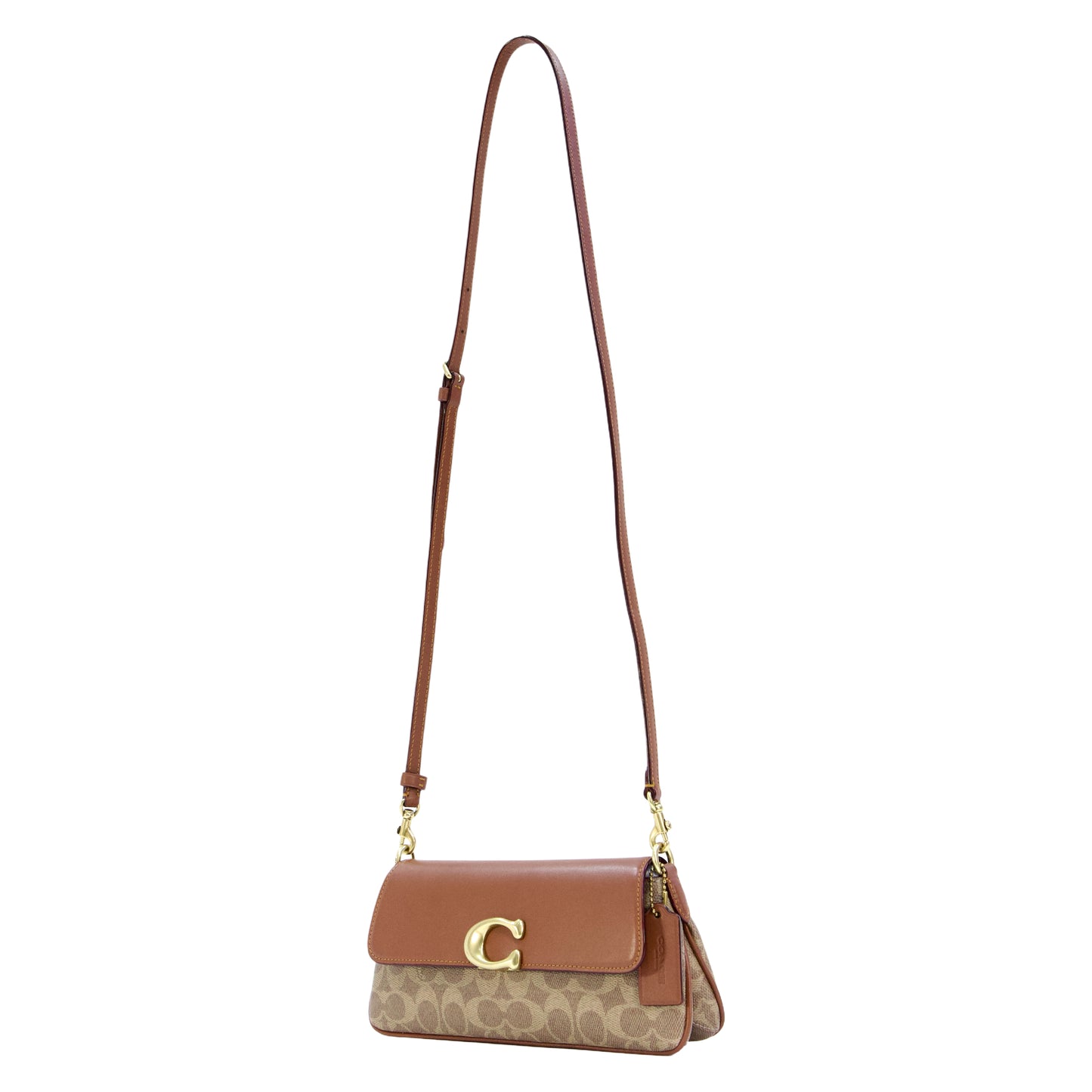 Coach Jet Shoulder Bag In Signature Canvas - Brass/Tan Caramel