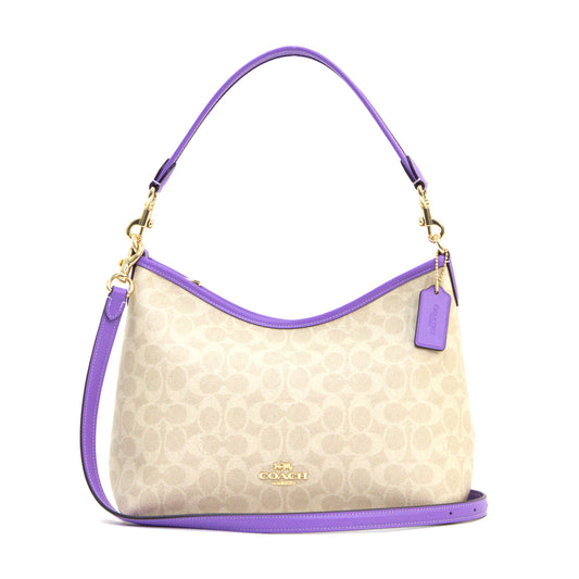 Coach Laurel Shoulder Bag In Signature Canvas - Sand/Iris
