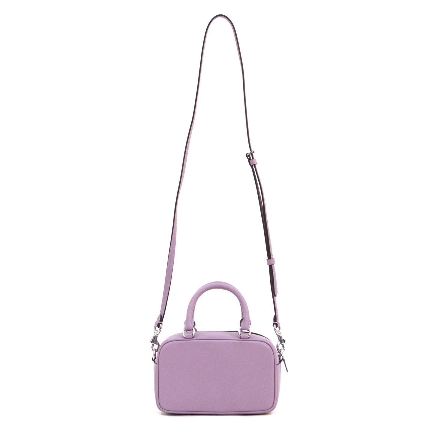 Coach Satchel Crossbody Bag with Floral Applique - Silver/Lilac