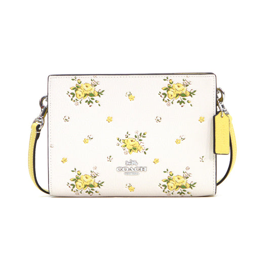 Coach Slim Crossbody Bag With Floral Print - Chalk Multi
