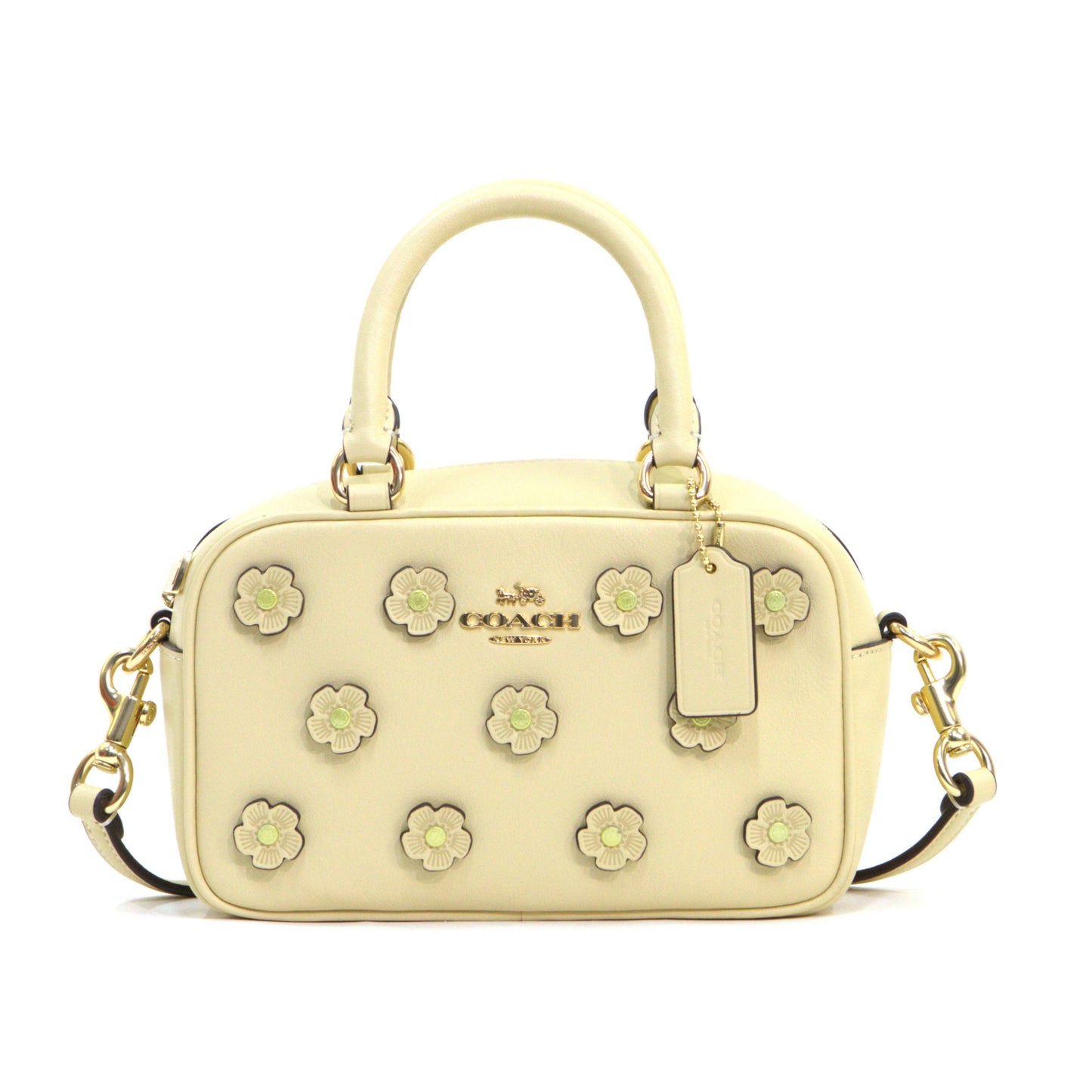 Coach Satchel Crossbody Bag With Floral Applique - Moonlight