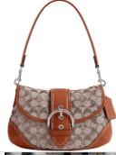 Coach Soho Flap Bag in Crystal Signature Jacquard - Burnished Amber