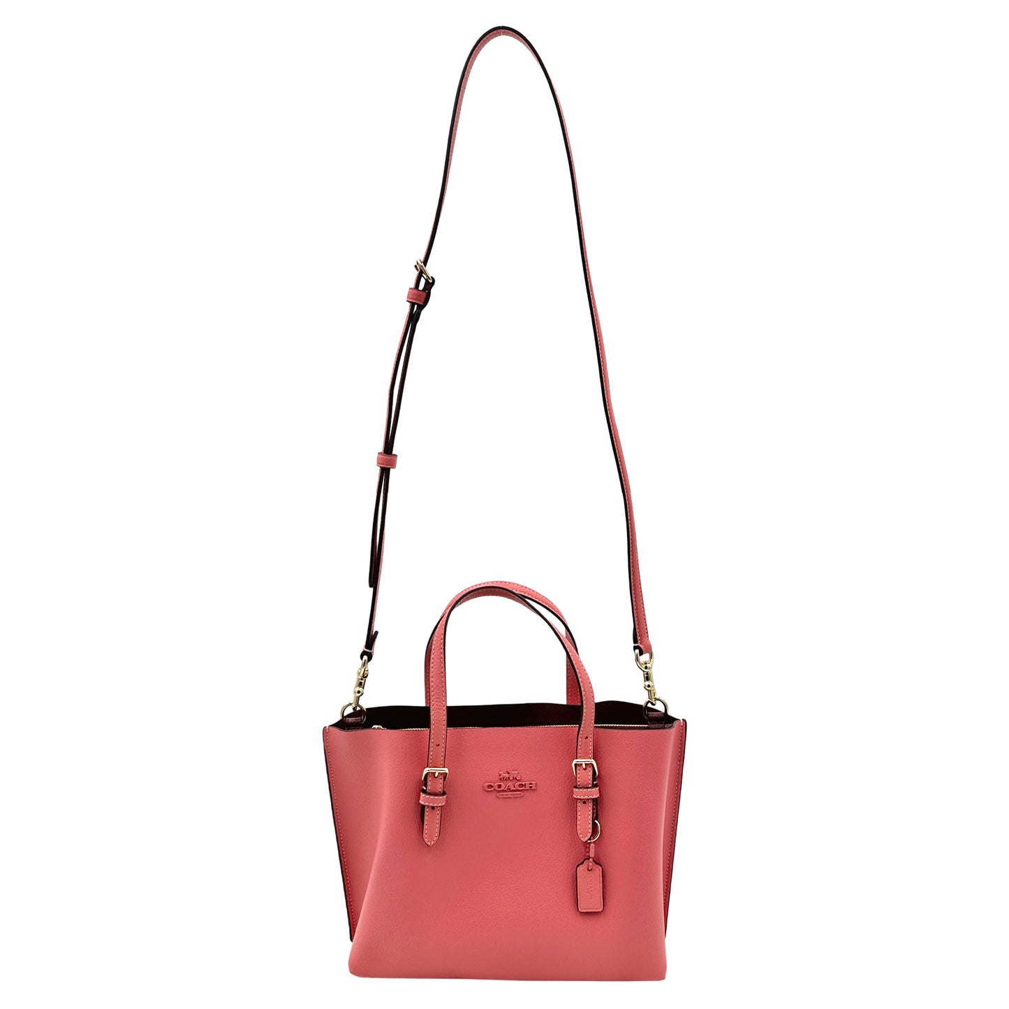 Coach Mollie Tote Bag  25 -Gold/Bright Coral