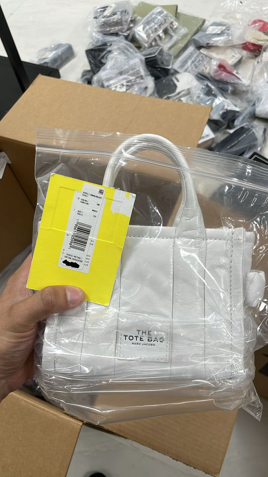 The Shiny Crinkle Micro Tote - White