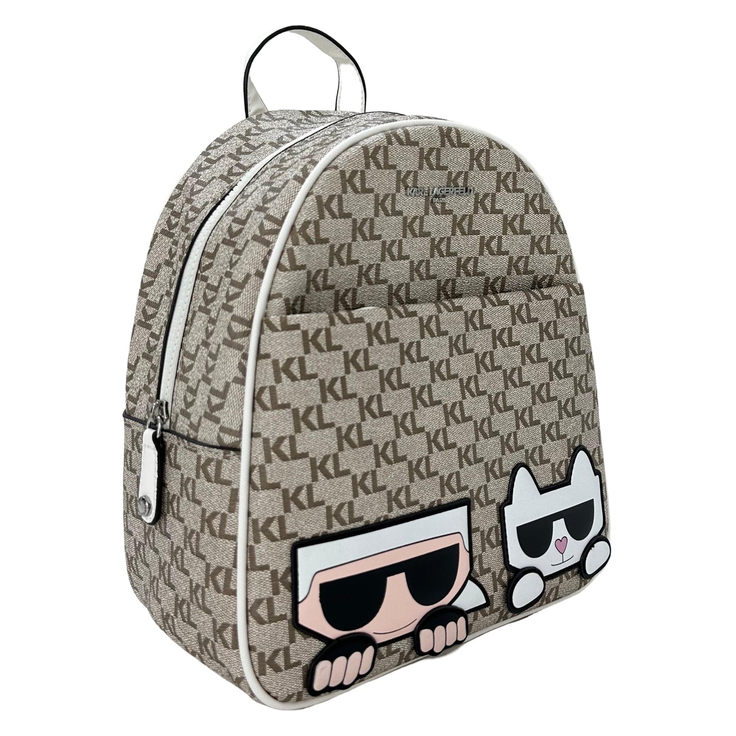Karl Lagerfeld Maybelle Backpack- Taupe/White