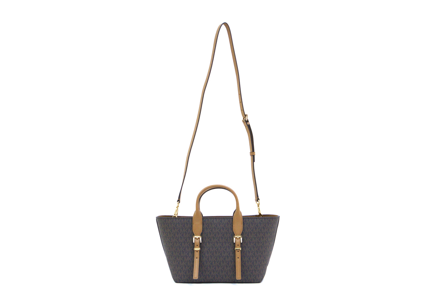 Michael Kors Moore Small Signature Logo Satchel- Brown