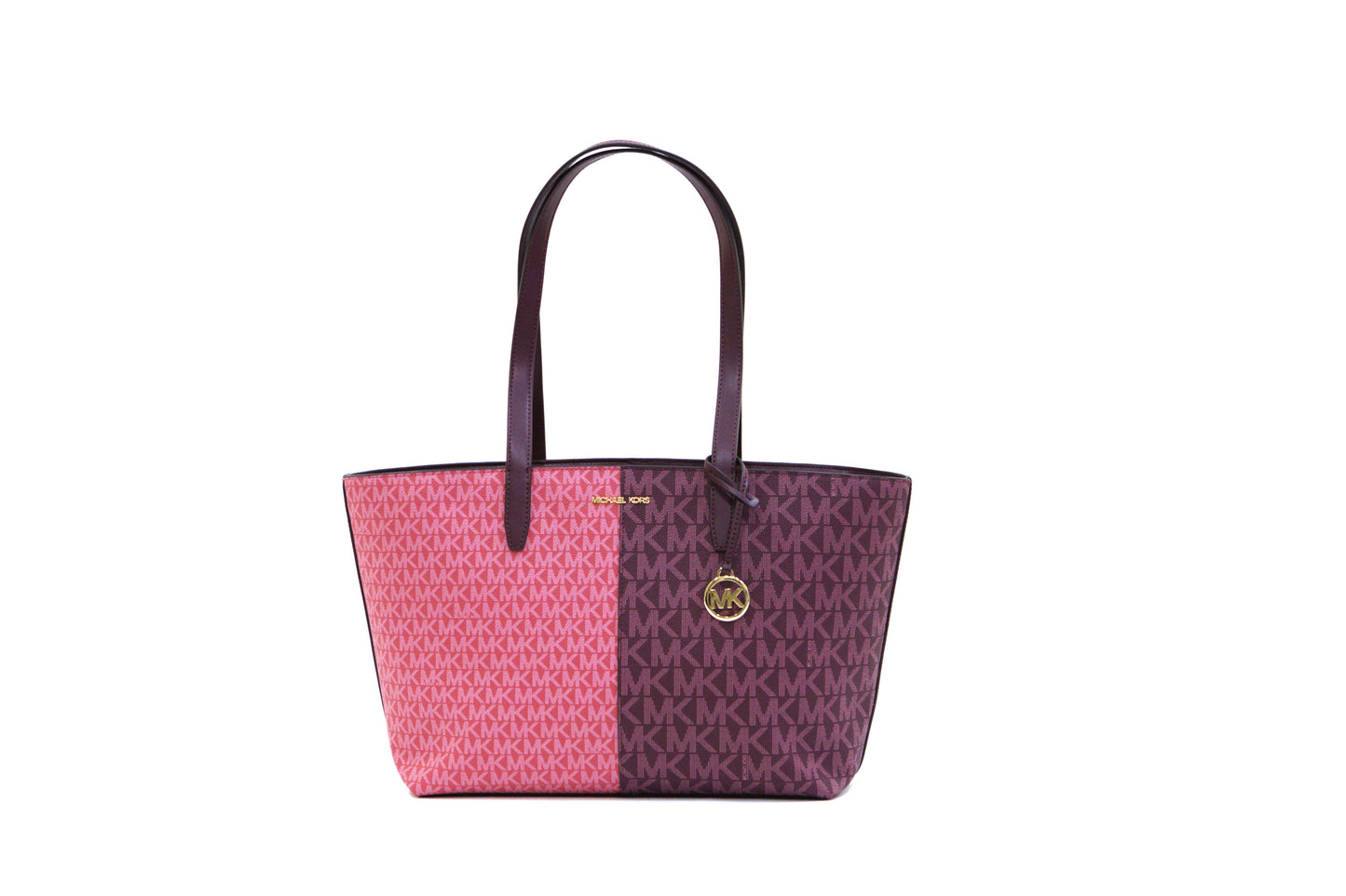 Michael Kors Medium Zip Top Tote Shoulder Bag - Oxblood Multi