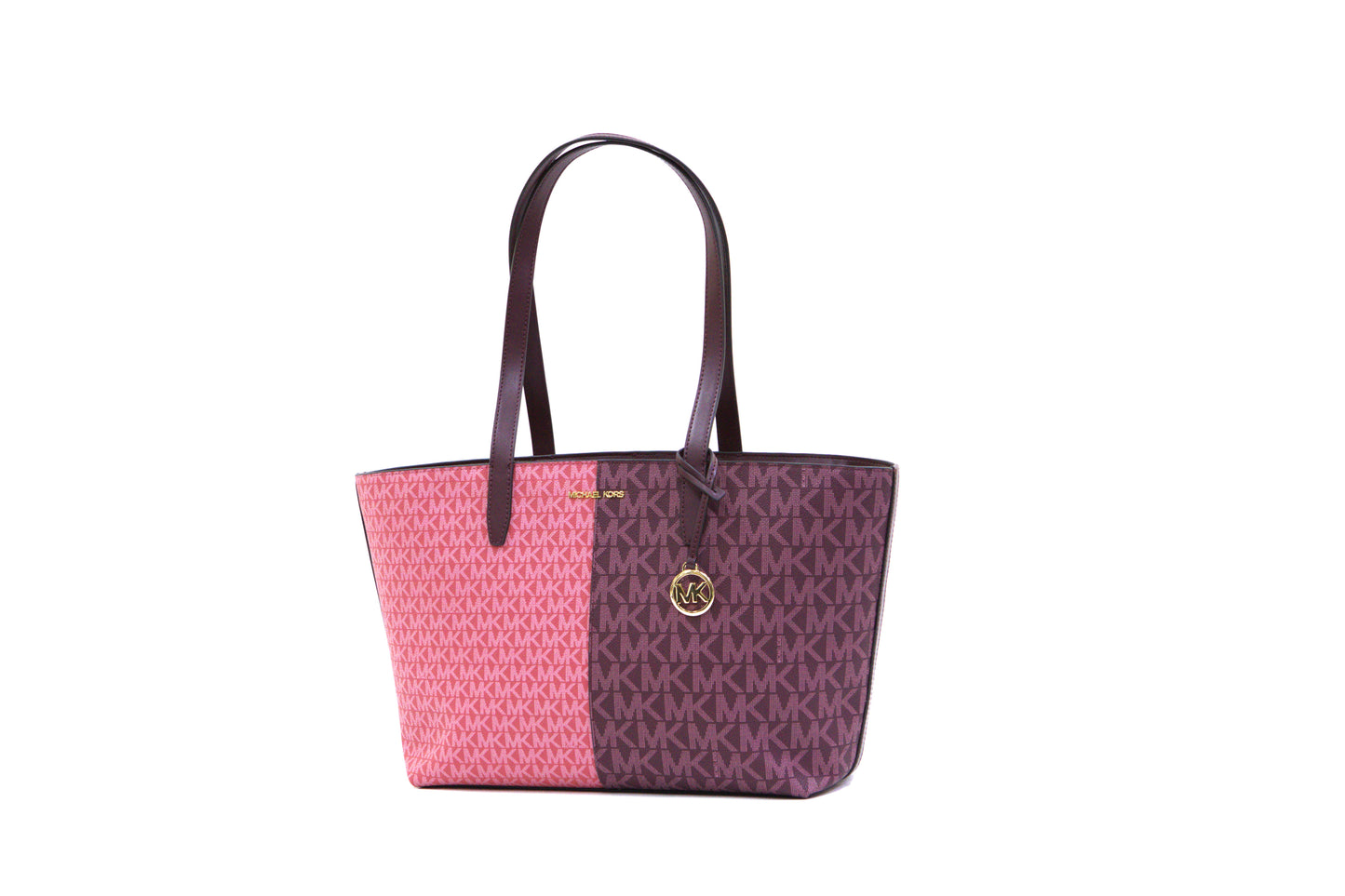 Michael Kors Medium Zip Top Tote Shoulder Bag - Oxblood Multi