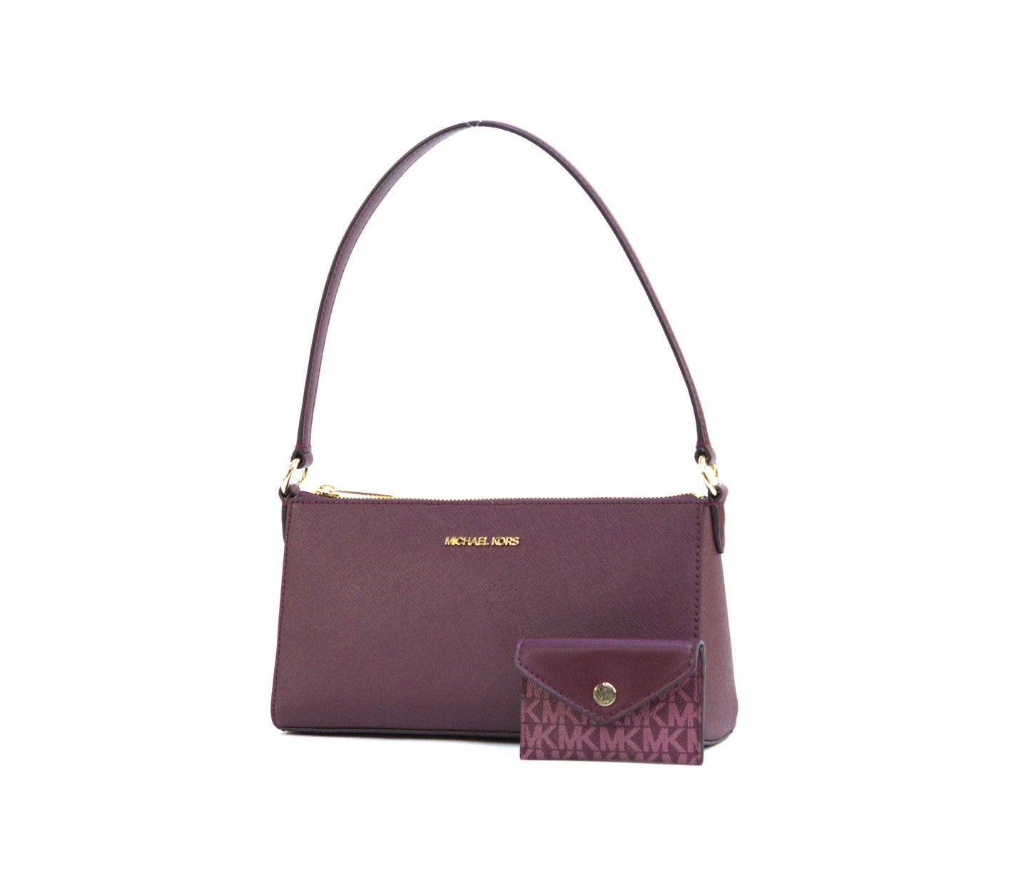 Michael Kors Vincent MD Pouchette Bag w/ Card Case - Oxblood