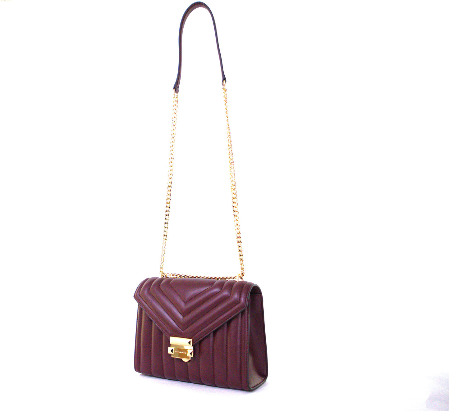 Michael Kors Whitney Medium Classic Chain Shoulder Flap Bag - Oxblood