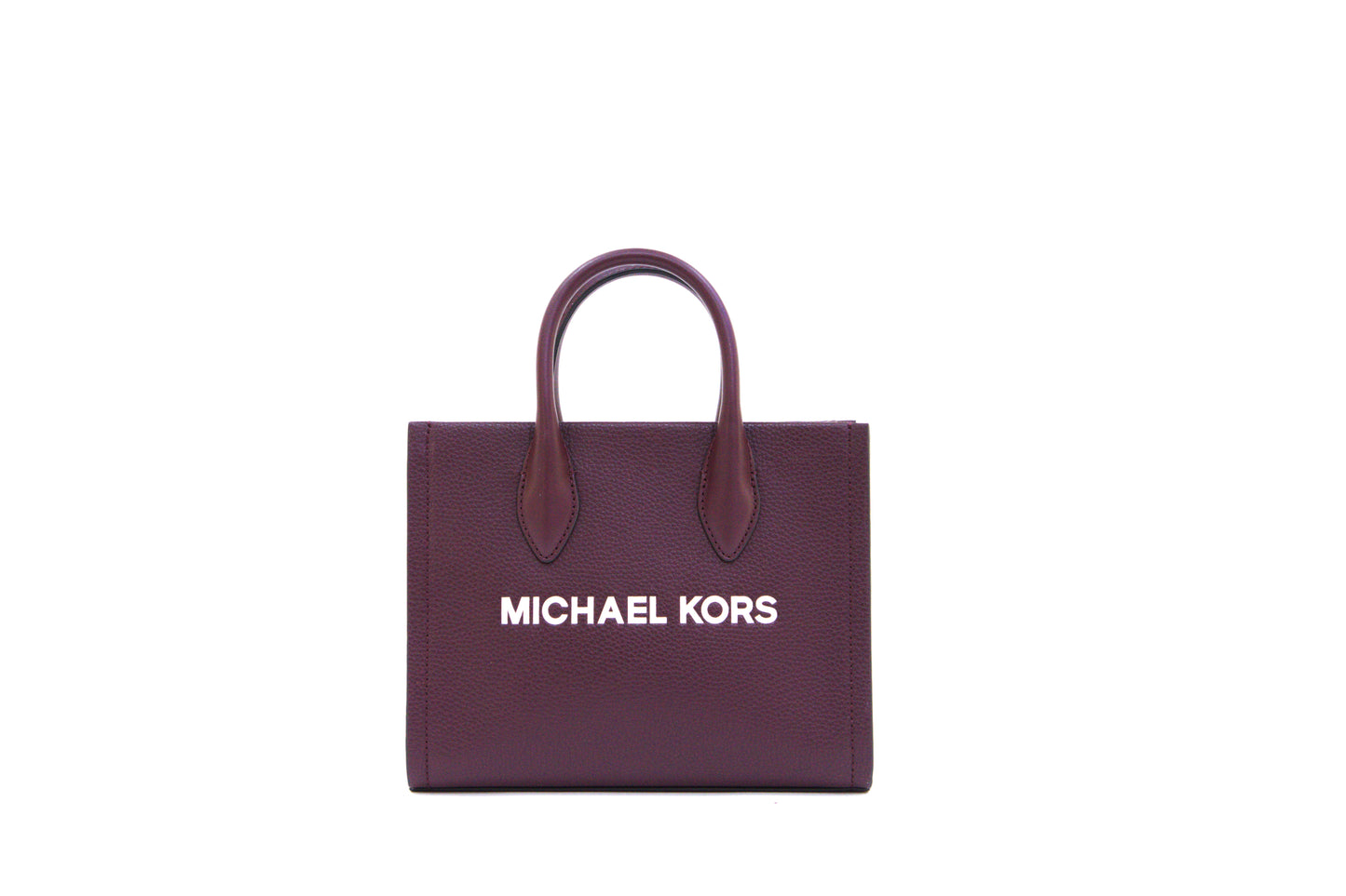 Michael Kors Mirella Small Leather Shopper Top Zip Crossbody Bag - Oxblood