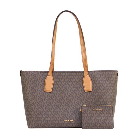 Michael Kors Charlie Logo Medium Tote with Small Zip Case - Brown