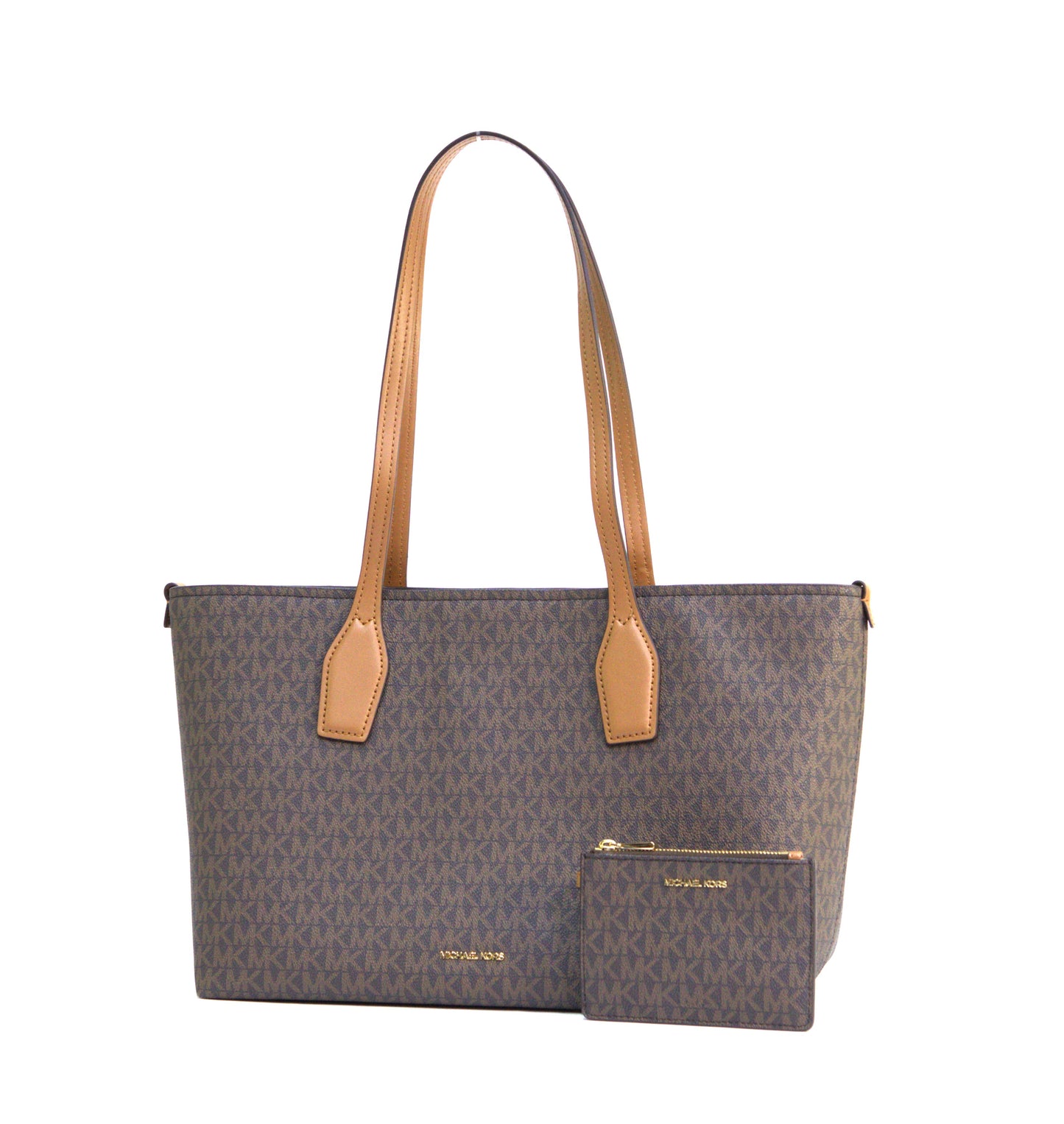 Michael Kors Charlie Logo Medium Tote with Small Zip Case - Brown