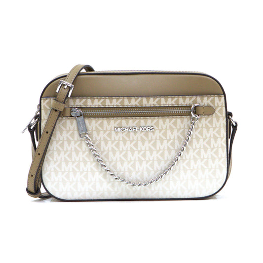 Michael Kors Jet Set Large East West Logo Crossbody Bag with Zip Chain Strap - Husk