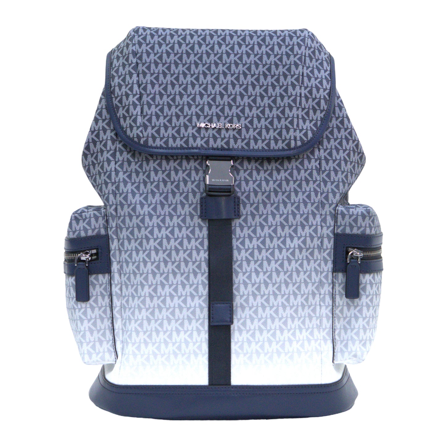 Michael Kors Cooper Men Pocket Backpack Single Speed Clip Buckle Strap - Navy