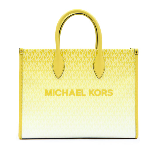 Michael Kors Mirella Medium Ombré Logo Tote Bag - Daisy Yellow