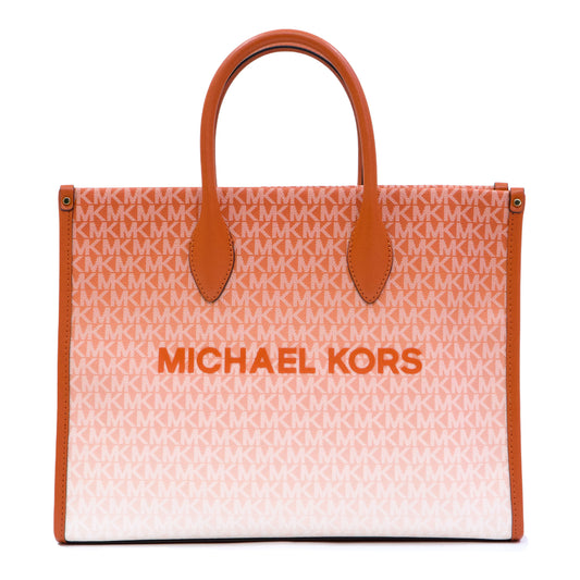 Michael Kors Mirella Medium Ombré Logo Tote Bag - Red Clay