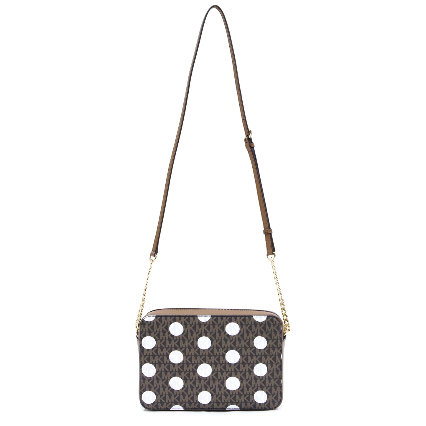 Michael Kors Jet Set Large East West Polka Crossbody -Luggage