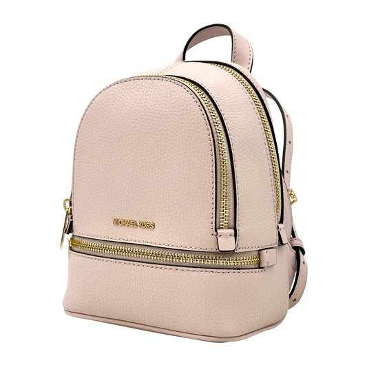 Michael Kors Rhea Small Leather Backpack-Light Pink/Mauve