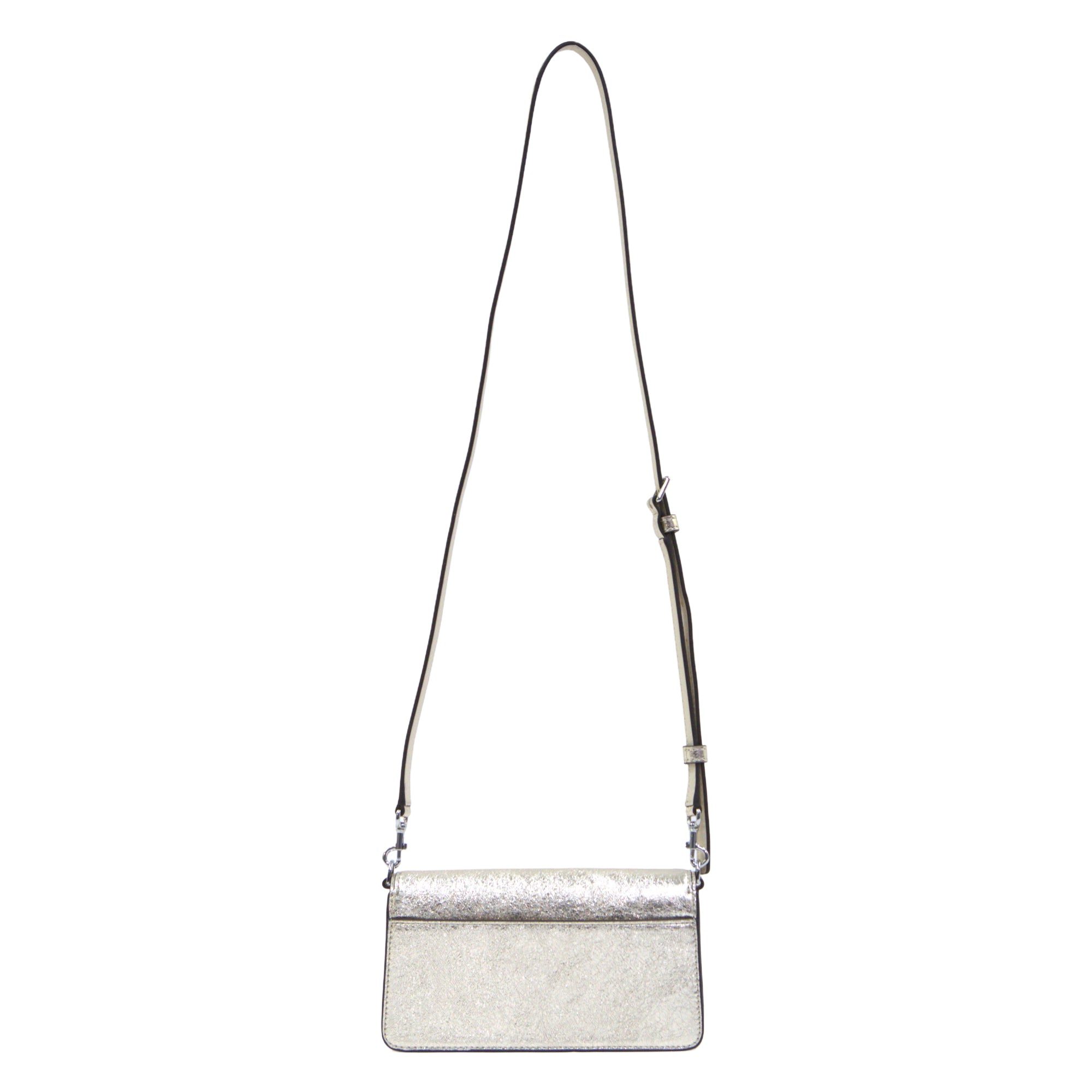 Tory Burch Emerson Metallic Leather Mini Crossbody - White Gold