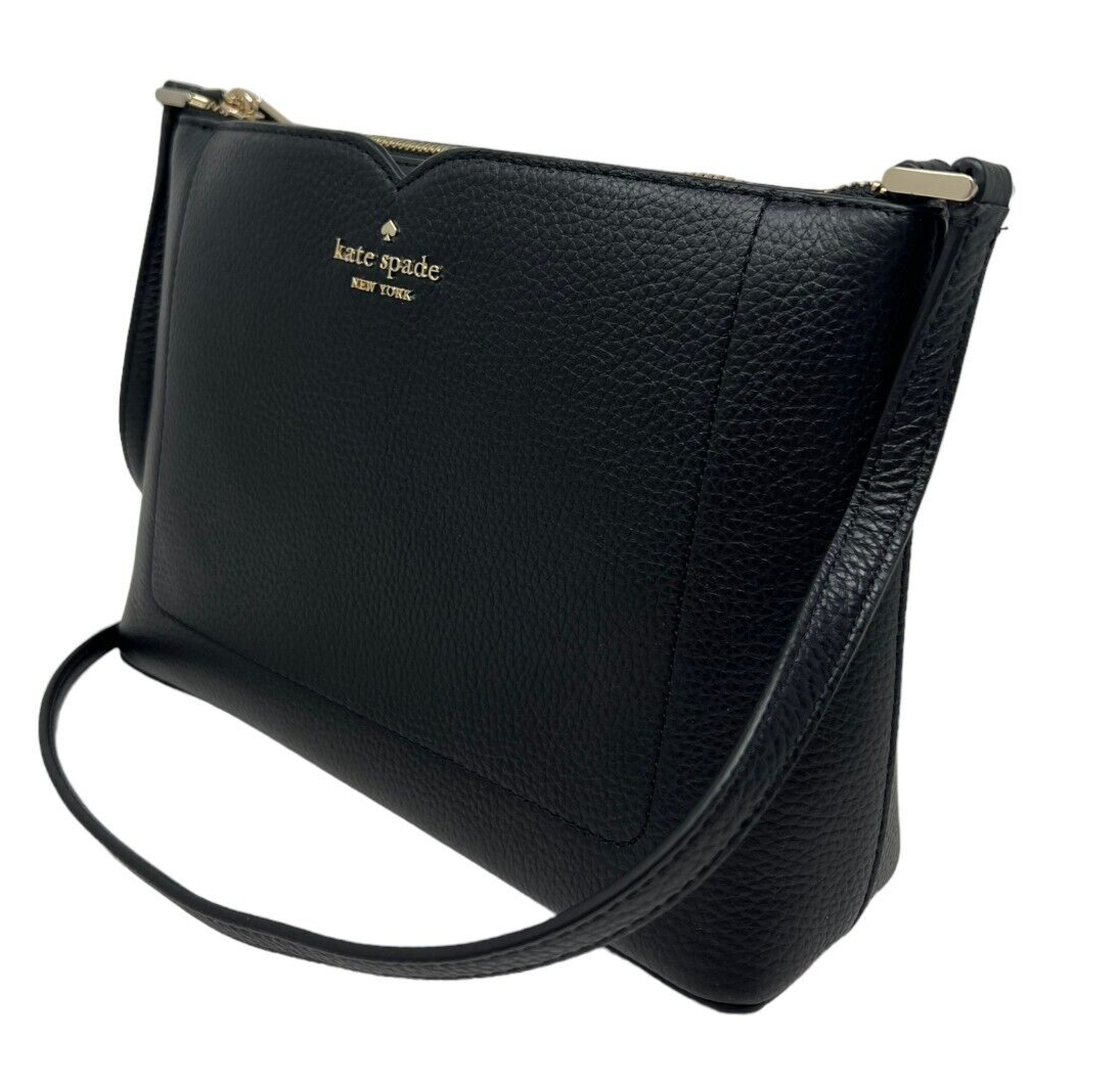Kate Spade Harlow Black Pebbled Leather Crossbody Bag WKR00058 $279