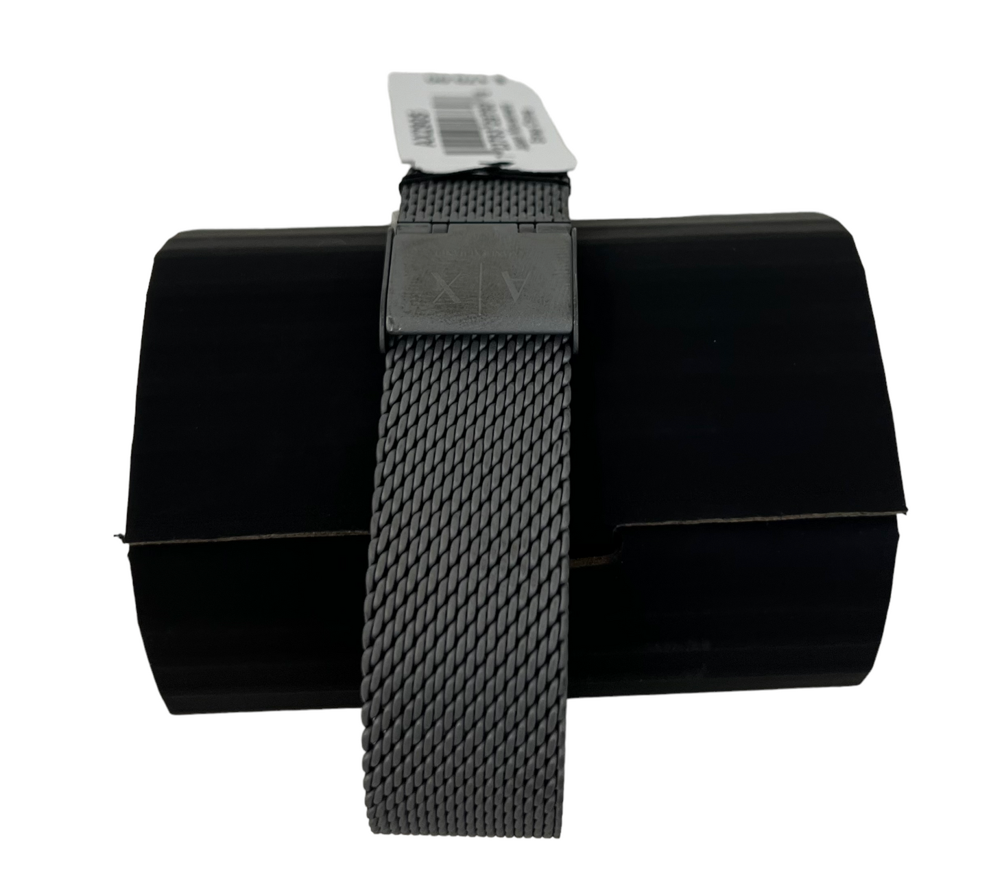 Armani Exchange Three-Hand Gunmetal-Tone Stainless Steel Mesh Watch AX2905 $170