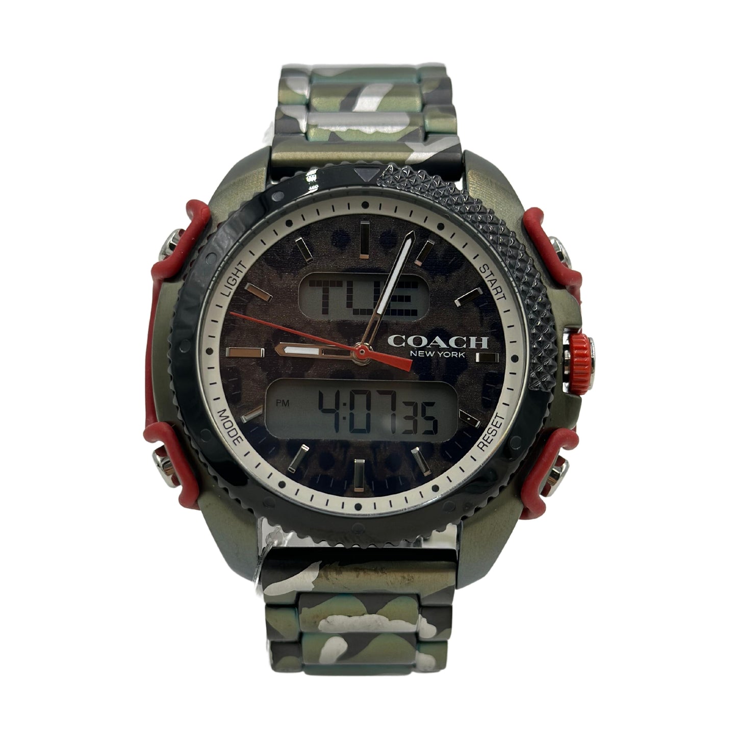 Coach Multifunction Stainless Steel Camo Band Analog/Digital Watch 14602458