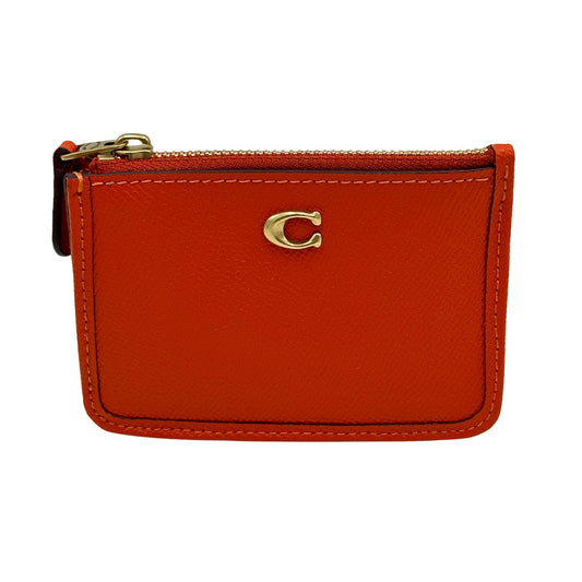 Coach Cross Grain Mini ID Wallet - Orange 195031950261