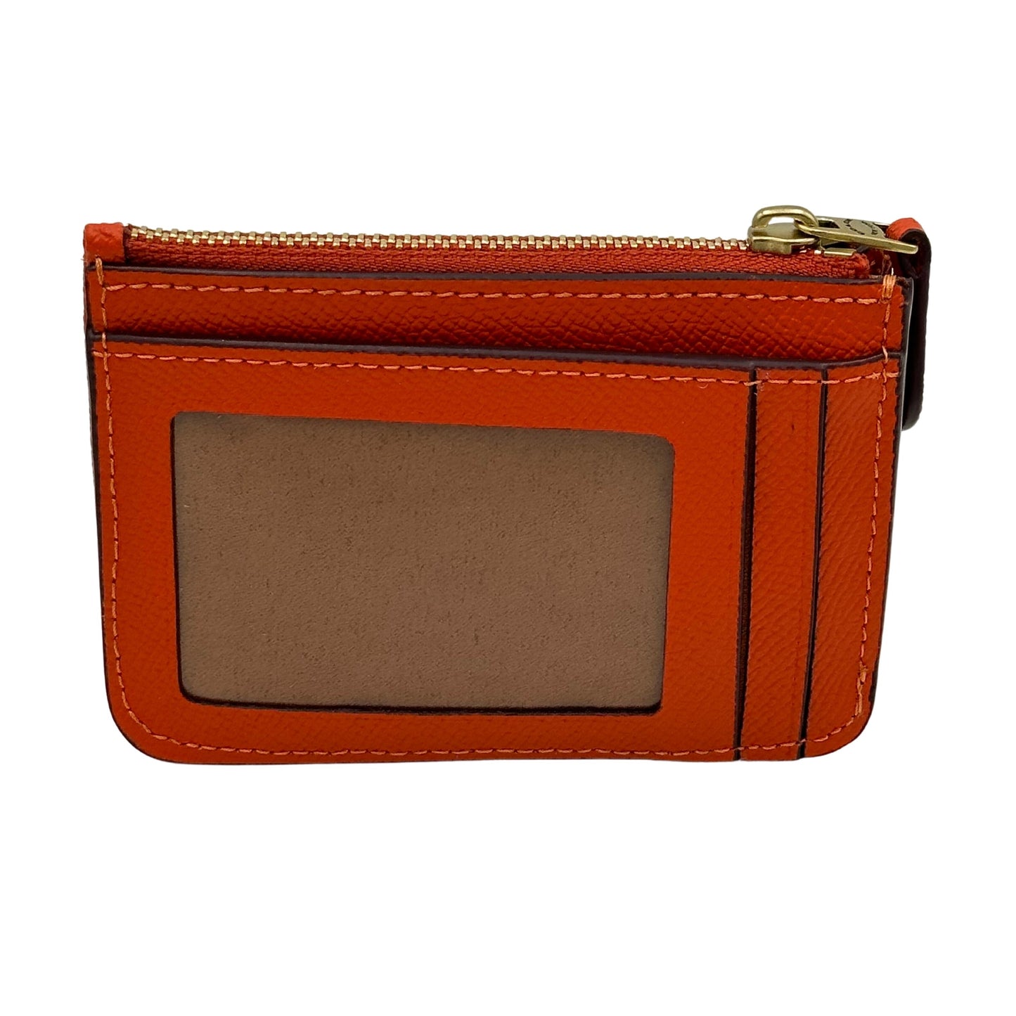 Coach Cross Grain Mini ID Wallet - Orange 195031950261